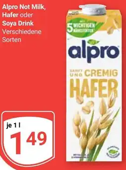 Globus Alpro Not Milk, Hafer oder Soya Drink Angebot