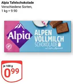 Globus Alpia Tafelschokolade Angebot