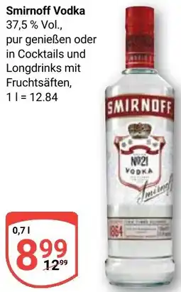 Globus Smirnoff Vodka Angebot