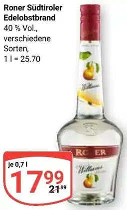 Globus Roner Südtiroler Edelobstbrand Angebot