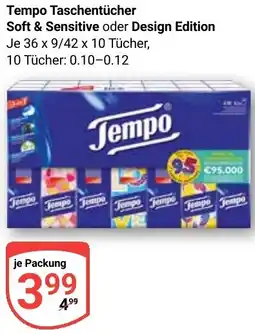 Globus Tempo Taschentücher Soft & Sensitive oder Design Edition Angebot