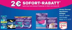 Globus Always Discreet Inkontinenz Einlagen Angebot