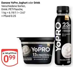 Globus Danone YoPro Joghurt oder Drink Angebot