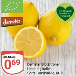 Globus Demeter Bio Zitronen Angebot