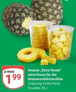 Globus Ananas „Extra Sweet" ohne Krone für die Ananasschälmaschine Angebot