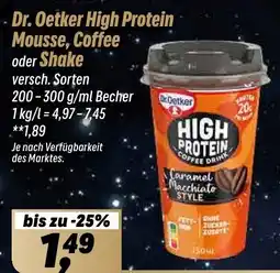 Simmel Dr. Oetker High Protein Mousse, Coffee oder Shake Angebot