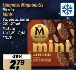 Simmel Langnese Magnum Eis 3er oder Minis 6er Angebot