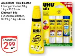 Globus Alleskleber Flinke Flasche oder Klebestift Stic Angebot