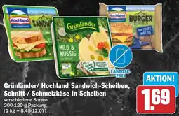 AEZ Grünländer/ Hochland Sandwich-Scheiben, Schnitt-/ Schmelzkäse in Scheiben Angebot