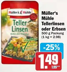 AEZ Müller's Mühle Tellerlinsen oder Erbsen Angebot