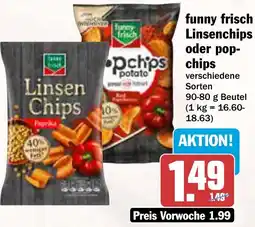 AEZ funny frisch Linsenchips oder pop-chips Angebot