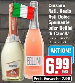 AEZ Cinzano Asti, Bosio Asti Dolce Spumante oder Bellini di Canella Angebot