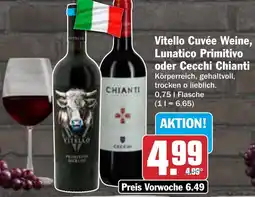 AEZ Vitello Cuvée Weine, Lunatico Primitivo oder Cecchi Chianti Angebot