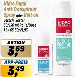 Simmel Hidro Fugal Anti-Transpirant Spray oder Roll-on Angebot