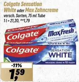 Simmel Colgate Sensation White oder Max Zahncreme Angebot
