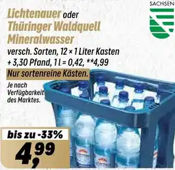 Simmel Lichtenauer oder Thüringer Waldquell Mineralwasser Angebot