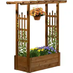 Netto Marken-Discount dobar Pflanzkasten Pergola aus Holz, Braun Angebot
