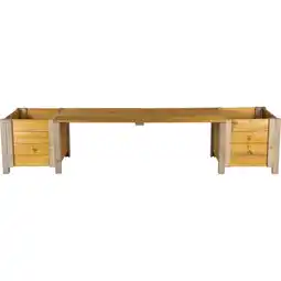 Netto Marken-Discount dobar Gartenbank Svenja mit Blumenkästen und Schafswolle, Grau-Braun Angebot