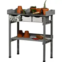 Netto Marken-Discount dobar Pflanztisch mit 3 Schubladen, Grau-Weiß Angebot