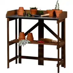 Netto Marken-Discount dobar Faltbarer Pflanztisch mit Ablage, Dunkelbraun Angebot