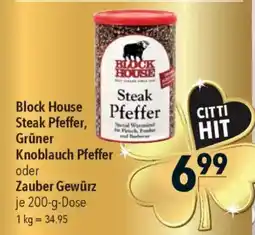 CITTI Markt Block House Steak Pfeffer, Grüner Knoblauch Pfeffer oder Zauber Gewürz Angebot
