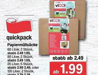 Famila Nord West Quickpack Papiermüllsäcke Vigo!bio Angebot