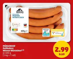 PENNY MÜHLENHOF Delikatess Wiener Würstchen Angebot