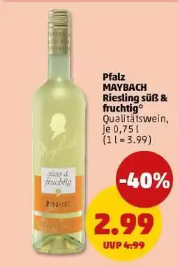 PENNY Pfalz MAYBACH Riesling süß & fruchtig Angebot