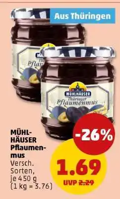 PENNY Mühlhäuser Pflaumenmus Angebot