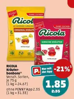 PENNY RICOLA Kräuterbonbons Angebot