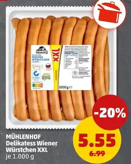PENNY MÜHLENHOF Delikatess Wiener Würstchen XXL Angebot