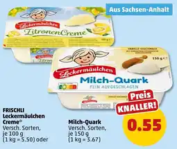 PENNY FRISCHLI Leckermäulchen Creme - Milch-Quark Angebot