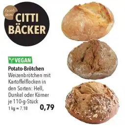 CITTI Markt CITTI BÄCKER Potato-Brötchen Angebot