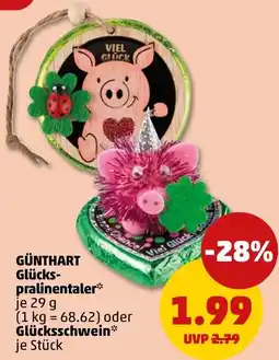 PENNY GÜNTHART Glückspralinentaler oder Glücksschwein Angebot