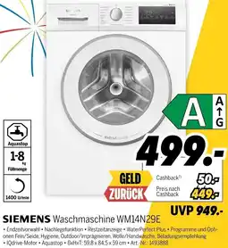 MEDIMAX SIEMENS Waschmaschine WM14N29E Angebot
