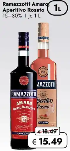 Travel Free Ramazzotti Amaro. Aperitivo Rosato 15-30% Angebot