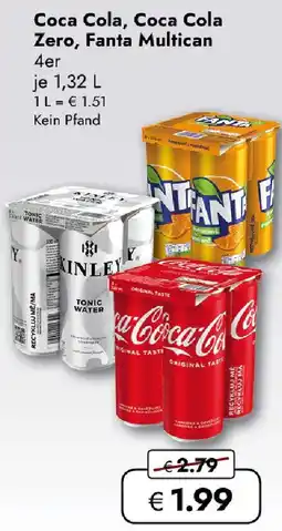 Travel Free Coca Cola, Coca Cola Zero, Fanta Multican Angebot