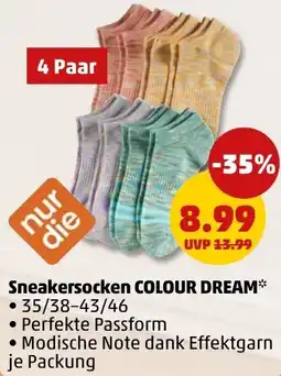PENNY nur die Sneakersocken COLOUR DREAM Angebot
