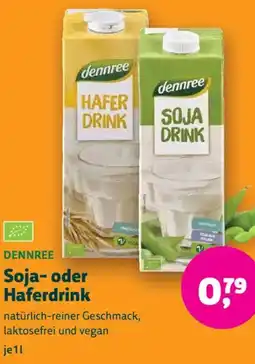 Biomarkt DENNREE Soja- oder Haferdrink Angebot