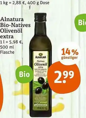 tegut Alnatura Bio-natives Olivenöl Extra Angebot