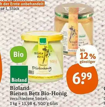 tegut Bioland Bienen Betz Bio-honig Angebot