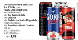 CITTI Markt Three Sixty, Energy & Vodka oder Acai & Vodka oder Havana Club Mixgetränke Angebot