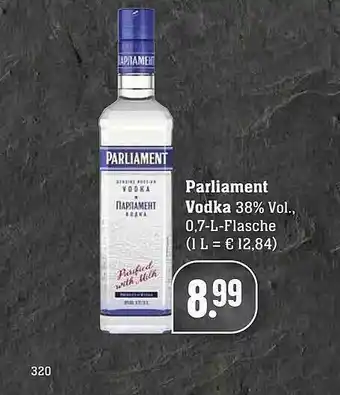 Edeka Parliament Vodka Angebot