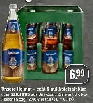 Edeka Unsere Heimat - Echt & Gut Apfelsaft Klar Oder Naturtrüb Angebot