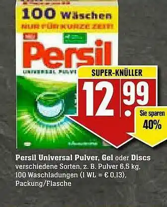 Edeka Persil Universal Pulver Gel Oder Discs Angebot