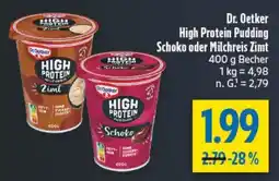 diska Dr. Oetker High Protein Pudding Schoko oder Milchreis Zimt Angebot