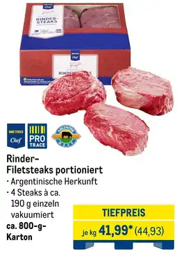METRO METRO Chef Rinder-Filetsteaks portioniert Angebot