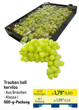 METRO Trauben hell kernlos Angebot
