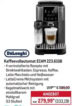 METRO DeLonghi Kaffeevollautomat ECAM 223.61GB Angebot