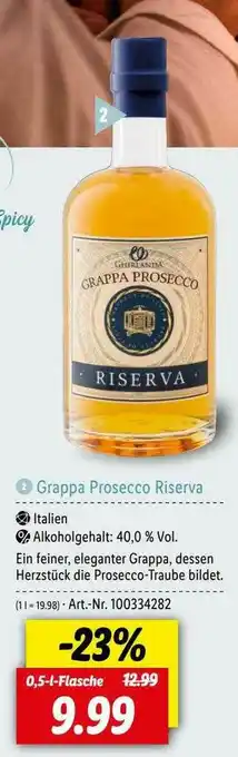 Lidl Grappa Prosecco Riserva Angebot